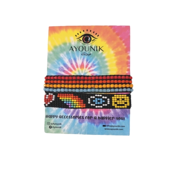 AYOUNIK Beaded Sliding Knot Bracelet Set Of Two - Picture 3 of 4